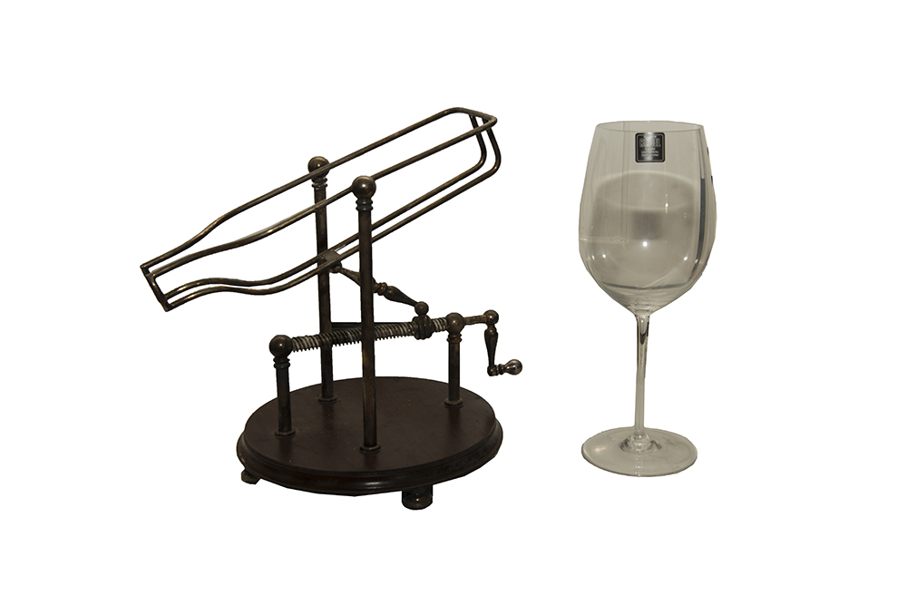 Vintage Decanting Machine and Wine Glass EBTH